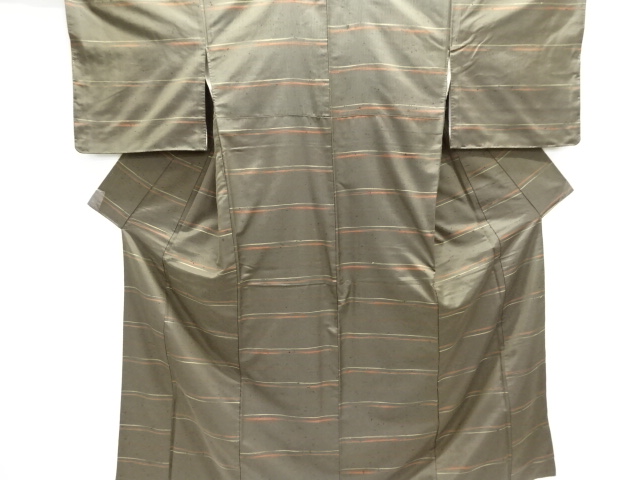 横段織り出し手織り紬着物